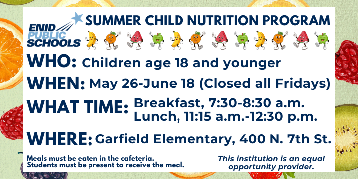 enidhigh580's tweet photo. EPS Summer Child Nutrition Program https://t.co/PAoWni9MxC https://t.co/QD7XWFle5U