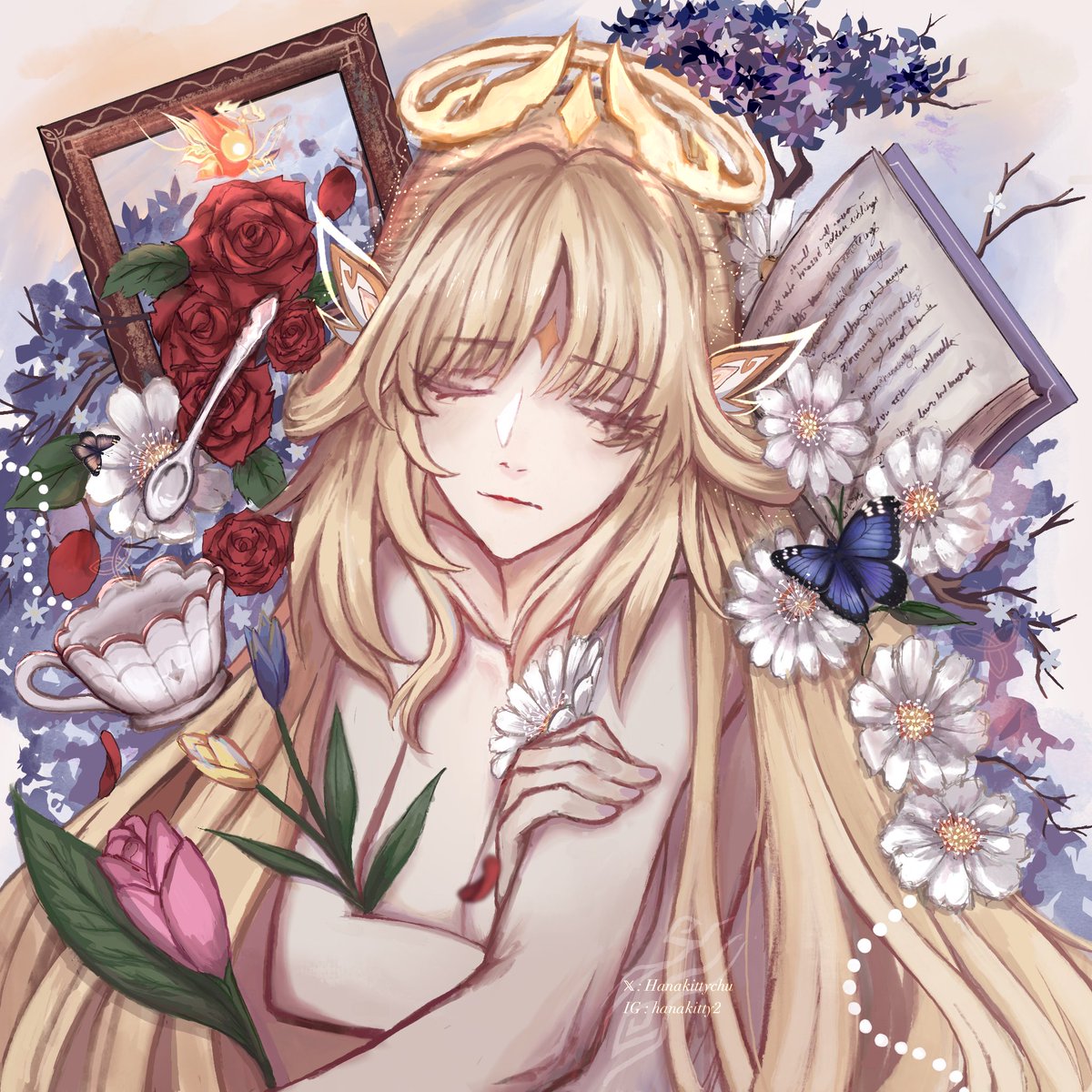 oh my silent angel. 🫖📖🪽 ໒꒱ ⋆ﾟ⊹ (#GenshinImpact #nicolereeyn