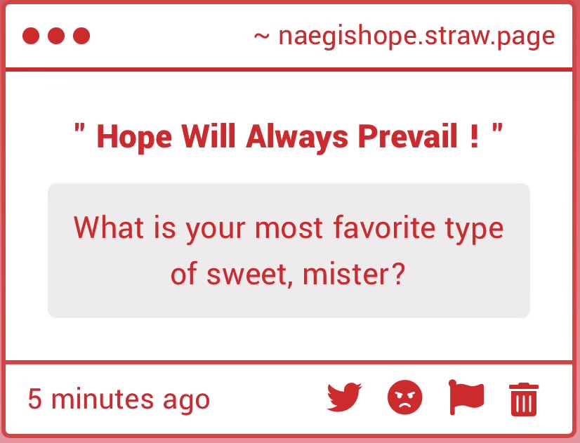 NaegisLuck's tweet photo. Hmm.. I like lots of sweets, but I think I’d have to go with marshmallows! Thank you for asking! https://t.co/EQgL6XjSoc