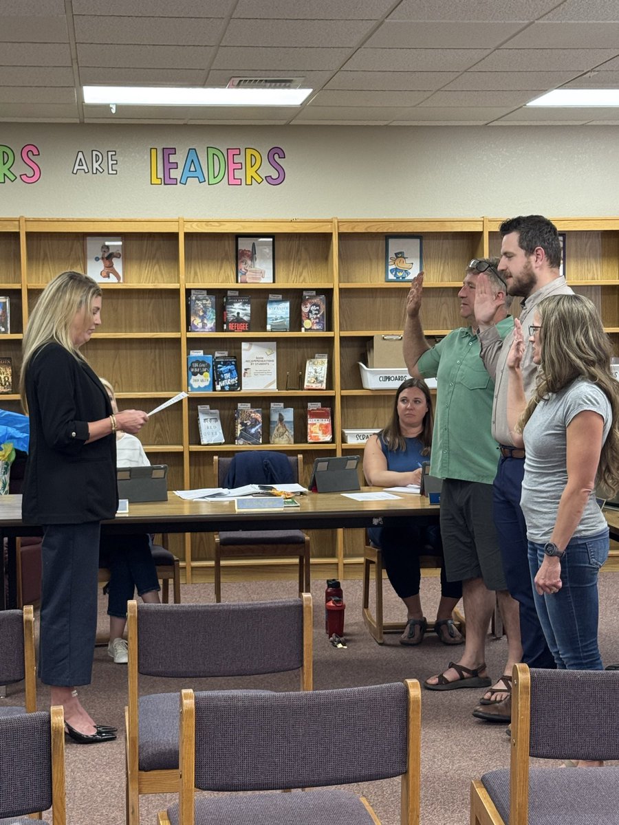 SuptHedalen's tweet photo. Congratulations to all the trustees elected this month to serve Montanas schools and communities. I had the honor of swearing in East Helena’s trustees yesterday evening. https://t.co/JgBlrntrK8