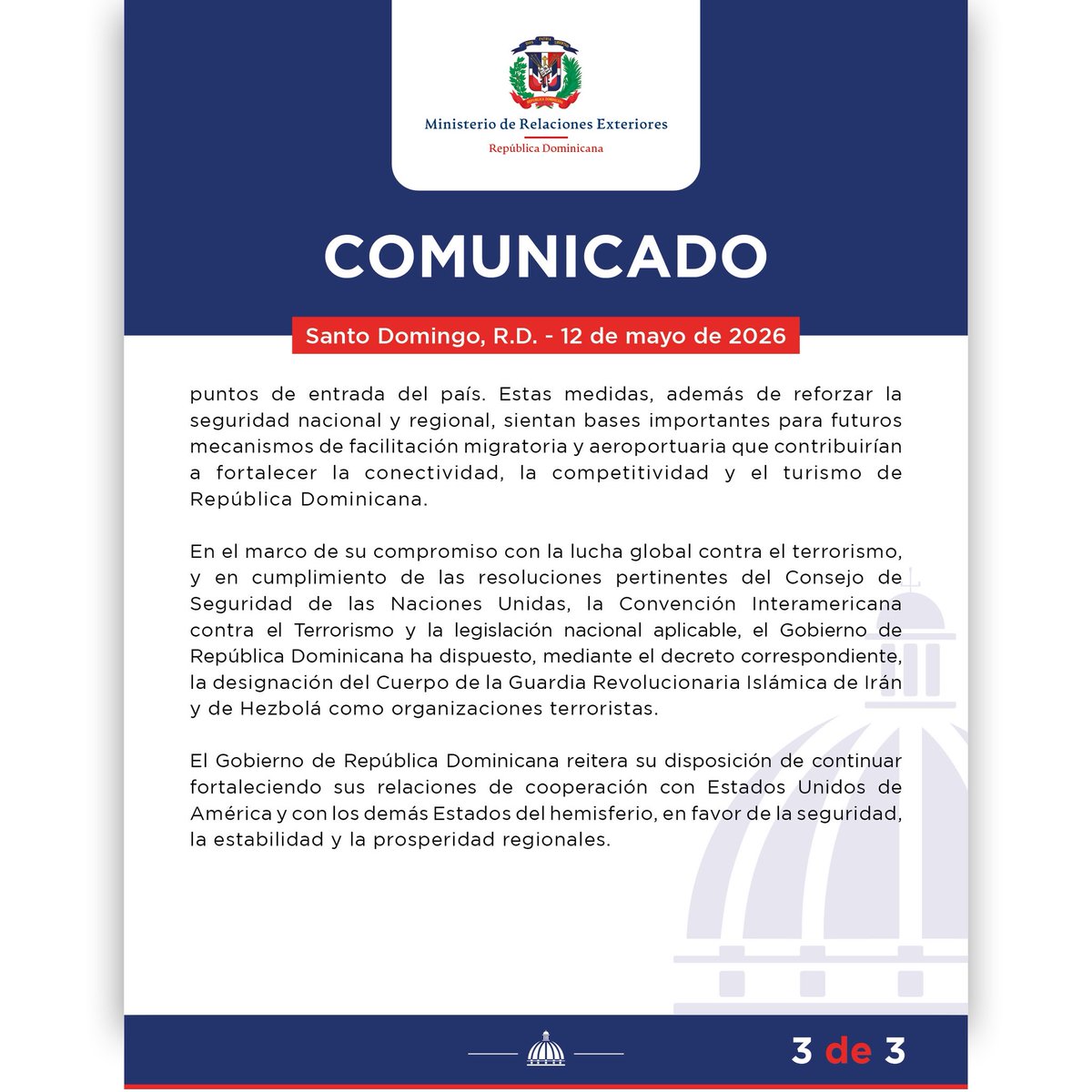 Cancillería de República Dominicana tweet media