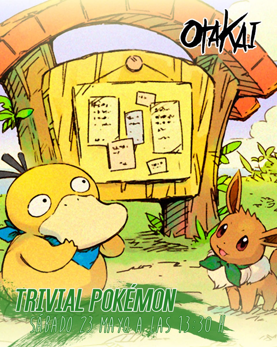 OtaKaiZgZ's tweet photo. ¡Pon a prueba tus conocimientos en nuestro Trivial Pokémon! 🎮✨

📅 Sábado 23 de mayo · 13:30 h

El trivial contará con varias pruebas:
🎤 Preguntas de respuesta abierta
🎶 Canciones Pokémon
👣 Kahoot de huellas Pokémon

📝 Inscripciones presenciales en el stand de información https://t.co/2koKEpUhap