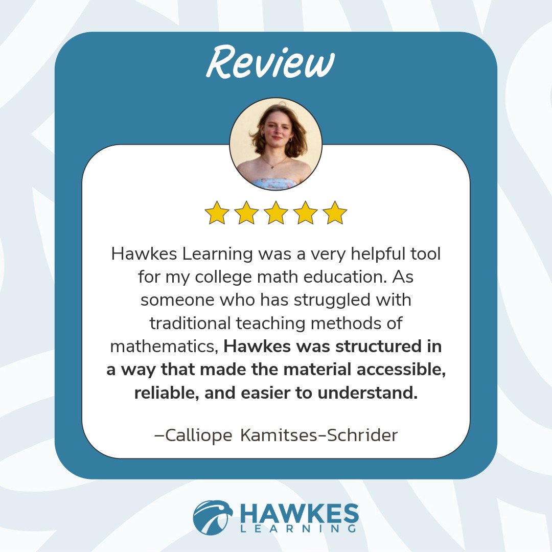 Hawkes_Learning's tweet photo. High-quality content is only as valuable as the student experience delivering it.

At Hawkes, we don’t just aim for accessible and reliable course materials; those qualities are built into how we deliver learning every day, and the student feedback proves it! https://t.co/pDNkyDxzsF