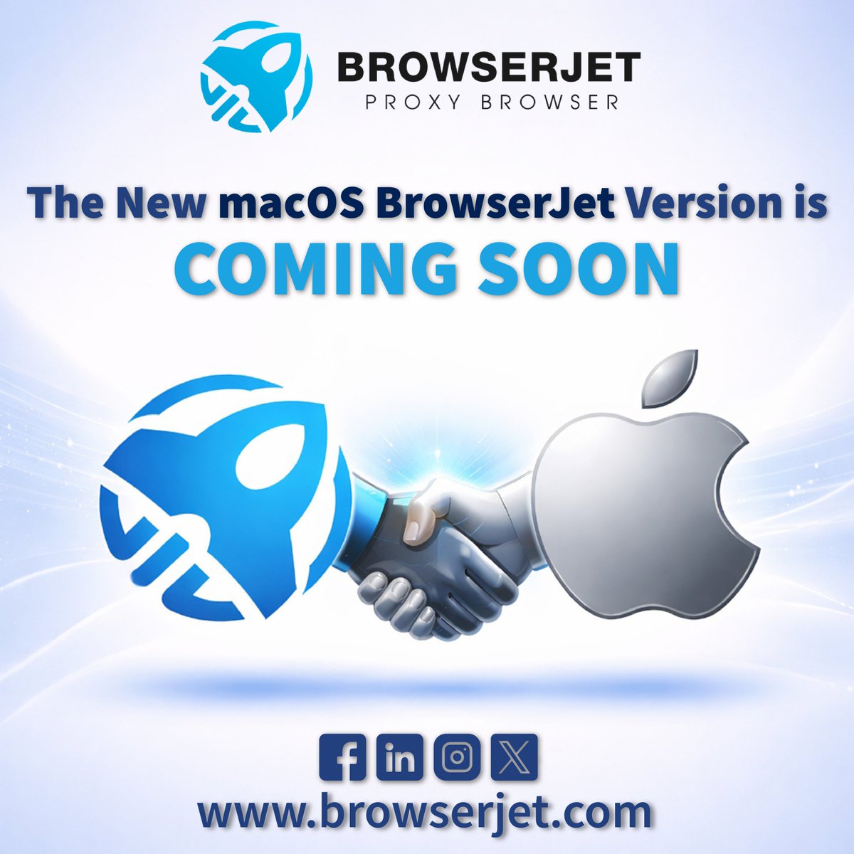 BrowserJet's tweet photo. The wait is almost over, Mac users!

We are thrilled to announce that BrowserJet for macOS is officially coming soon! Get ready to experience the ultimate proxy browser with multi-account management and high-speed automation, now natively on your Mac.

Stay tuned for the drop! https://t.co/J44AAPOjSl
