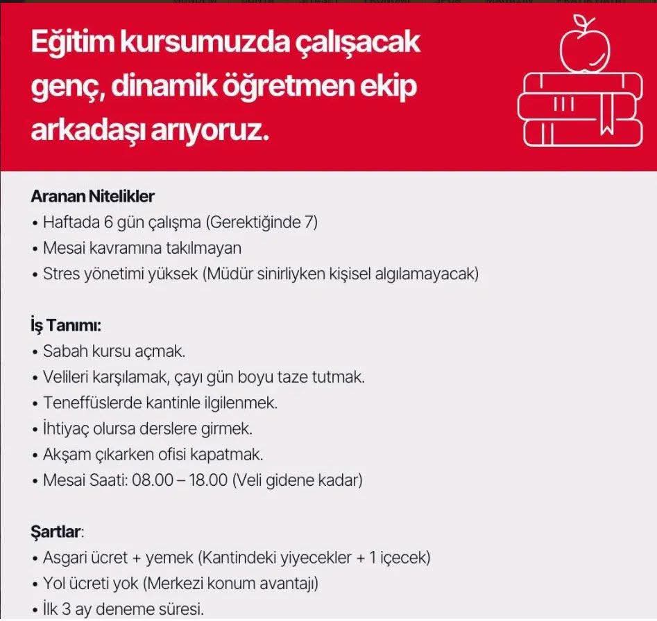 ogretmensitemiz's tweet photo. Bir öğretmen ilanı:
"Müdür sinirliyken kişisel algılamayacak." https://t.co/lHVNDB1kOG