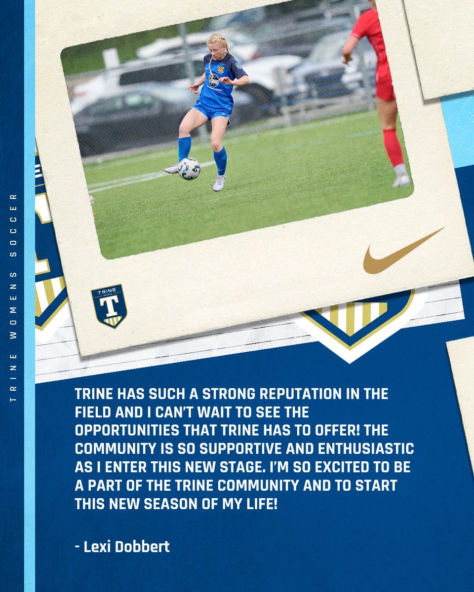 TrineWSoccer's tweet photo. Join us in welcoming incoming freshman Lexi Dobbert from Chagrin Falls, Ohio to our family! Bolts up⚡️⚡️⚡️
#TUWS #GOTHUNDER #Classof2030 https://t.co/czVTrX3DNL