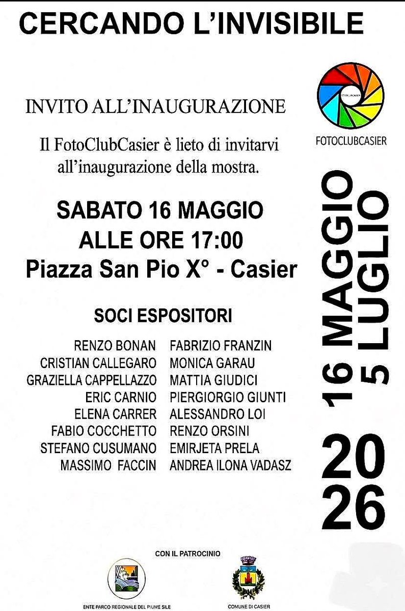 RoshiFabio's tweet photo. "CERCANDO L'INVISIBILE"
*Inaugurazione mostra fotografica* interprete dello scatto @RoshiFabio
Autore dello scatto Eric Carniel autore del libro Nepi La Sciamana Lëi-Nephilil.
Un ringraziamento a Foto Club Casier e al Comune di Casier (TV). Ci vediamo all'inaugurazione. https://t.co/8Rz037xNWm