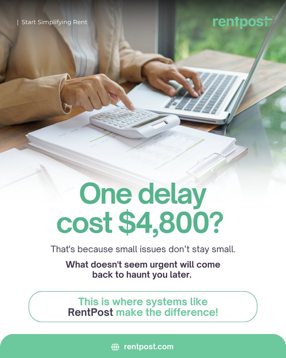 rentpost's tweet photo. Big losses rarely start big. 💸 
A system like RentPost can help track what’s happening, but timing is what controls the outcome 🧾

#RentPost #PropertyManagement #RentalRepairs #LandlordTips #MaintenanceTracking #PropertyManagers #VacancyLoss #LeaseManagement #RentalOperations https://t.co/1K70yDlHYL
