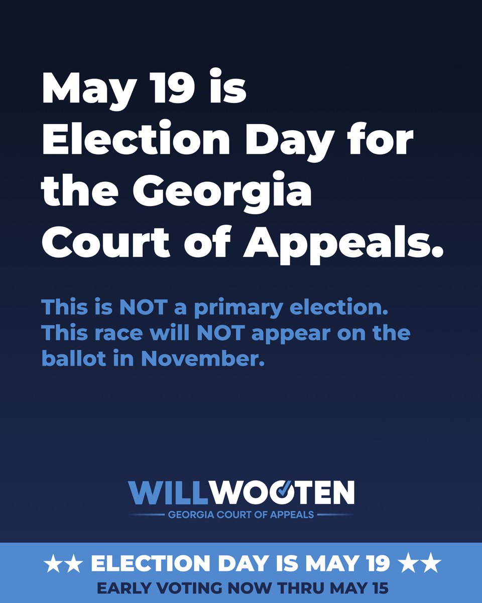 Will Wooten for GA Court of Appeals tweet media
