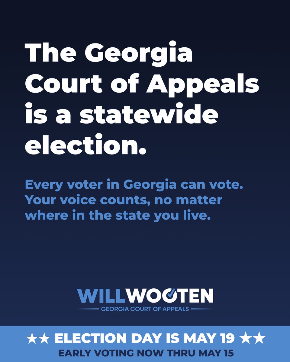 Will Wooten for GA Court of Appeals tweet media