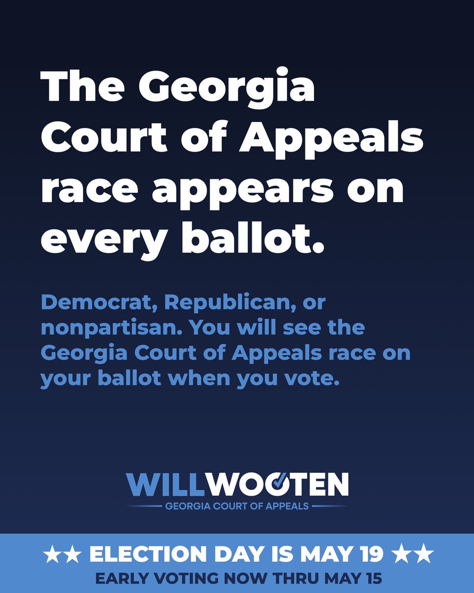 Will Wooten for GA Court of Appeals tweet media