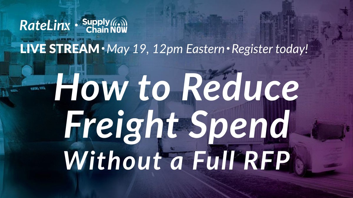 RateLinx's tweet photo. 1 WEEK LEFT

Cut freight spend without a full RFP.

Join Shannon Vaillancourt, Kim Reuter, and Scott Luton @_supplychainnow for a practical session on finding savings fast.

🔗 Save your spot: https://t.co/jqCnVxDG93 https://t.co/B75TqcKCCK