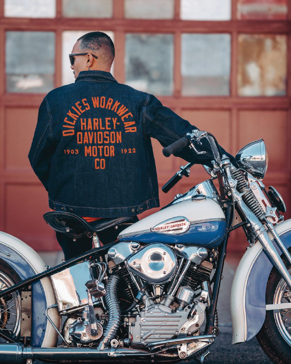 Dickies's tweet photo. Not for a season, but for
years.That’s the bar we set when we designed this collection.

Dickies x Harley-Davidson.
Built to Outlast.
Shop the collection now. https://t.co/O9gBCy84d4