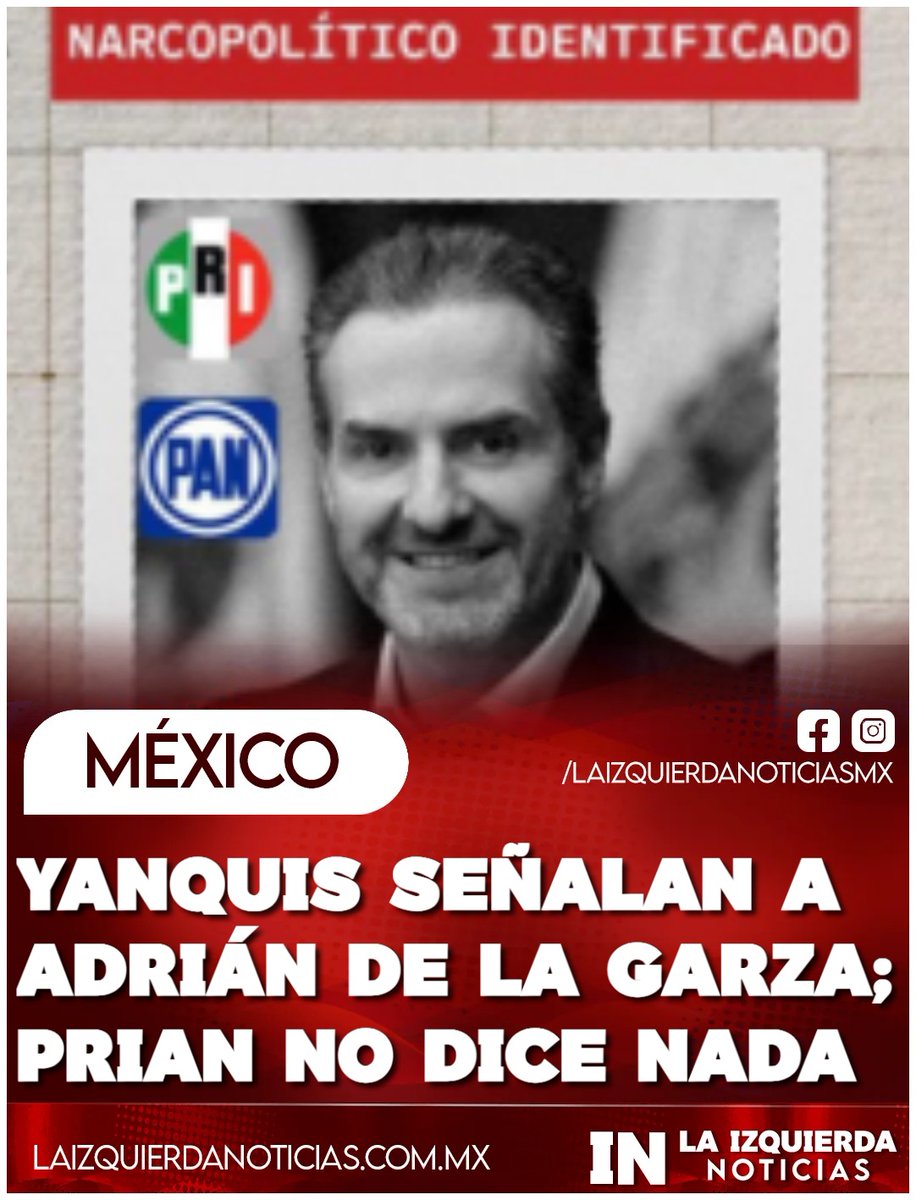 ¡HIPÓCRITAS! El alcalde prianista de Monterrey, Adrián de la Garza, ha sido señalado por autoridades estadounidenses por vínculos con el crimen organizado estando en la administración pública. Sin embargo, ¿dónde está el "Zanganito" Moreno y Ricardo Anaya rasgándose las