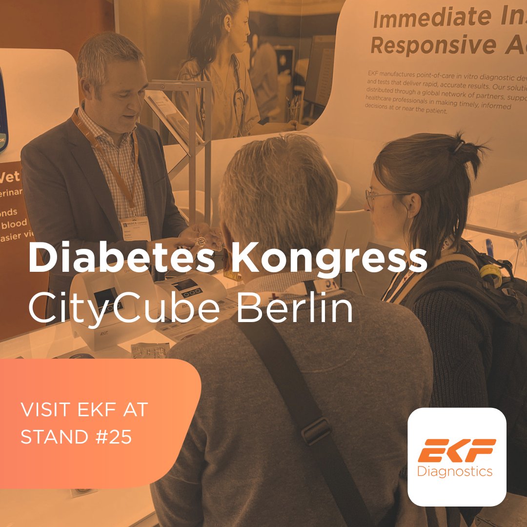 EKFdiagnostics's tweet photo. We’re heading to @DDGKongress, 13-16 May! EKF Diagnostics joins experts &amp; industry partners to advance diabetes care &amp; clinical diagnostics.

Looking forward to discussions on innovation &amp; POCT improving patient outcomes.

Find us at Stand #25!

#Diagnostics
#DiabetesCare https://t.co/4Kmka38SSR