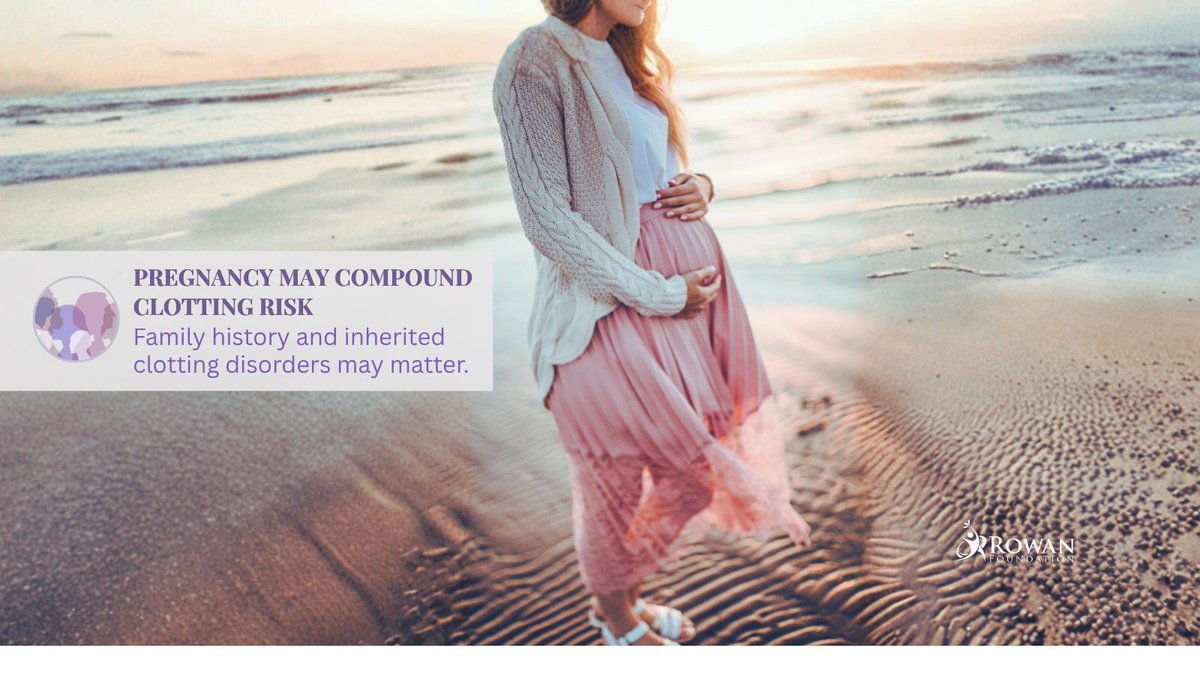 alexrowanfound's tweet photo. Pregnancy and the postpartum period naturally increase the risk for blood clots. For some women, inherited clotting disorders, also known as thrombophilia, may further compound that risk.

Many women may be unaware of a genetic predisposition for clotting, particularly if they have never personally experienced a blood clot. Family history, prior clotting events, pregnancy complications, and other health factors may all be important to discuss with a healthcare provider.

As part of National Women’s Health Month, and during National Women's Health Week, the Rowan Foundation is continuing to share educational resources focused on pregnancy, postpartum recovery, thrombophilia, and informed women’s health conversations.

Understanding thrombophilia:
https://t.co/ppyI5jYsAT

Learn more:
https://t.co/M9qTj3S3O6