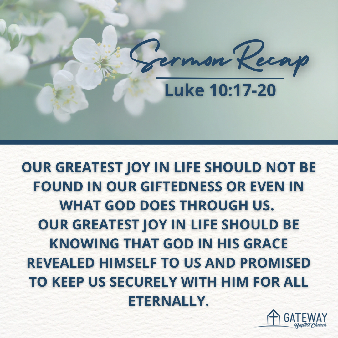 gatewaymgm's tweet photo. On Sunday, Pastor Grady preached from Luke 10:17-20.

Watch the sermon at https://t.co/d9mXogBiGF, on YouTube, or on Facebook. https://t.co/COhOz2naad