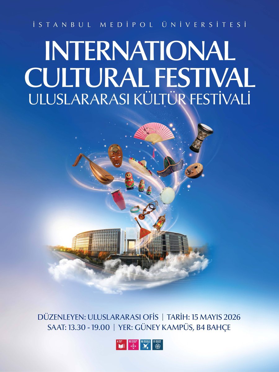 medipolint's tweet photo. Join us at the International Cultural Festival for a day full of music, dance, traditional tastes, and cultural experiences 🌍✨
Discover the colors of different cultures together with us. 🎭🎶
📍 South Campus, B4 Garden
📅 May 15, 2026
⏰ 1.30 PM – 7.00 PM https://t.co/3N9hOJH7wG