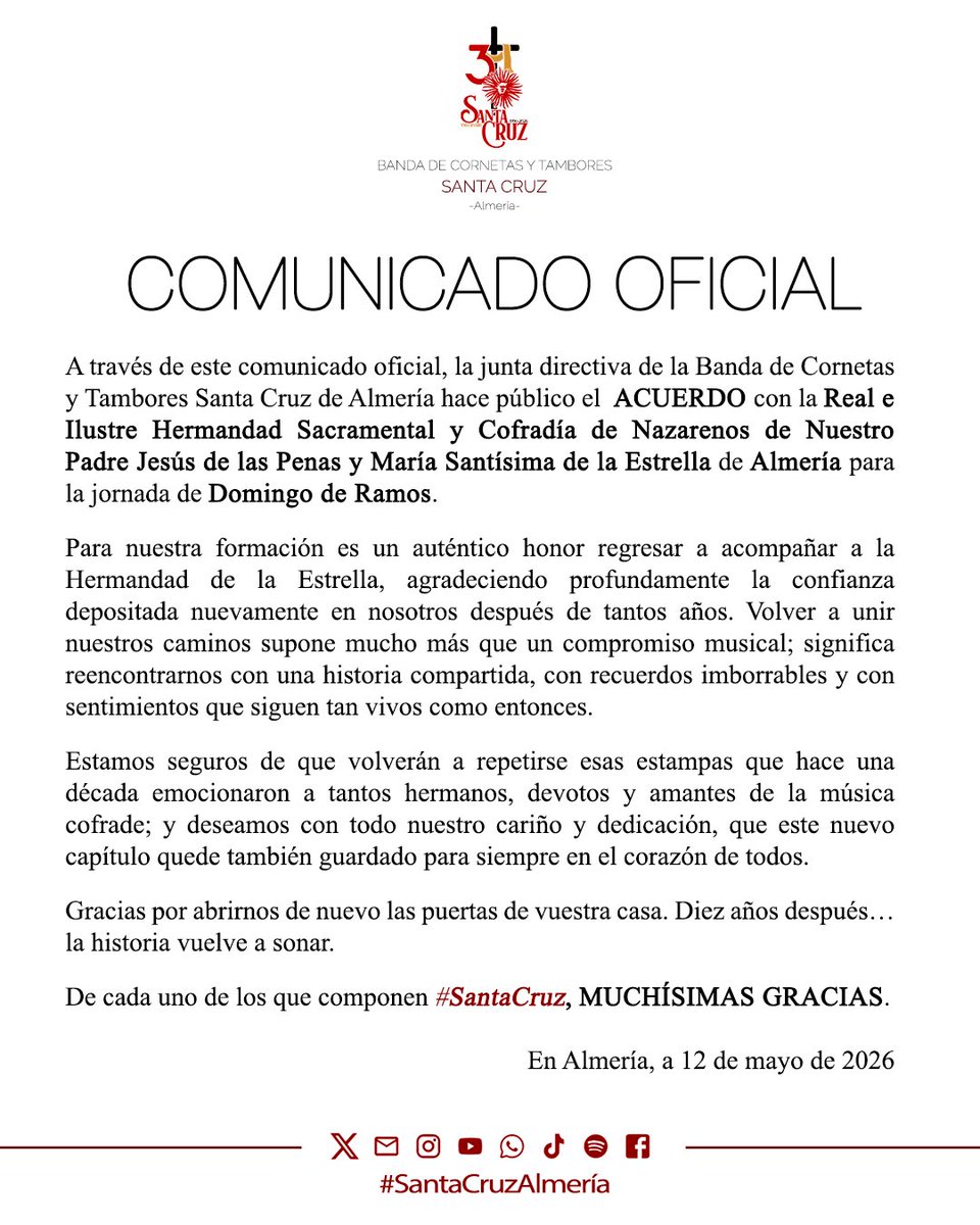santacruzalm's tweet photo. | 𝐂𝐎𝐌𝐔𝐍𝐈𝐂𝐀𝐃𝐎 𝐎𝐅𝐈𝐂𝐈𝐀𝐋 📣🔴

@EstrellaAlmeria https://t.co/Vxm8DGNngT