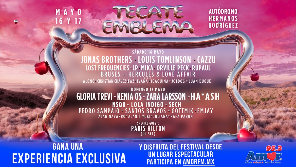 AmorEnTuRadio's tweet photo. #CDMX 🙌 ¡Te tenemos un regalo súper especial! Participa para ganar una #ExperienciaExclusiva y disfrutar del 𝐓𝐞𝐜𝐚𝐭𝐞 𝐄𝐦𝐛𝐥𝐞𝐦𝐚 desde un lugar espectacular. 🎶 

🎟️ Regístrate aquí: https://t.co/Lw3jxhEIjw https://t.co/6eFB093a4P