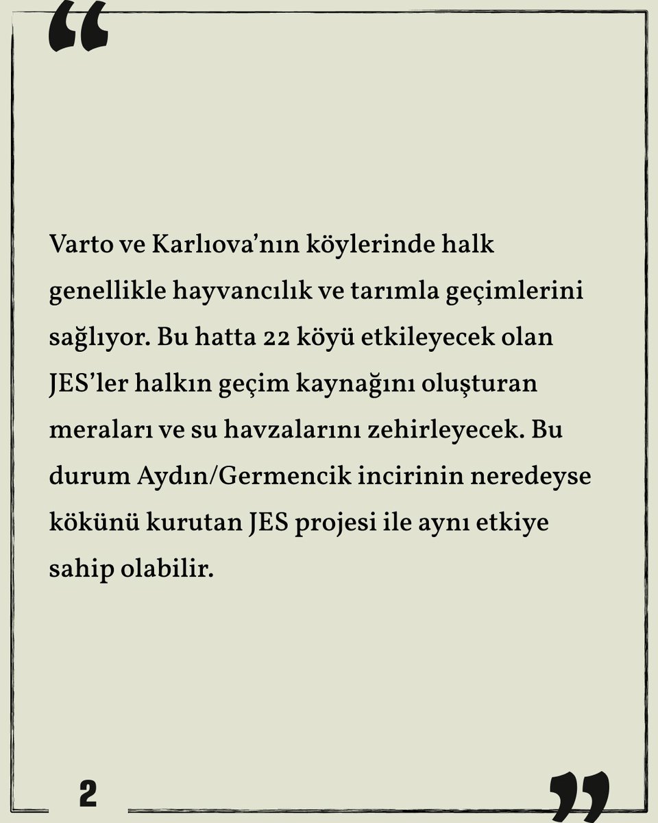 elyazmalaricom's tweet photo. Yazmalar - Beyda Ceylan (@beydacb) yazdı: 
Varto’da JES Karşıtı Direnişe Dair Gözlemler

"Varto ve Karlıova hattında yaşam için köy köy, mahalle mahalle örgütlenen bu direniş, Türkiye’nin yakın tarihinde gözlediğim en başarılı yerel ekoloji direnişlerinden biri olduğu için üzerine düşünmeyi hak ediyor."
https://t.co/qUqOIvPWw7