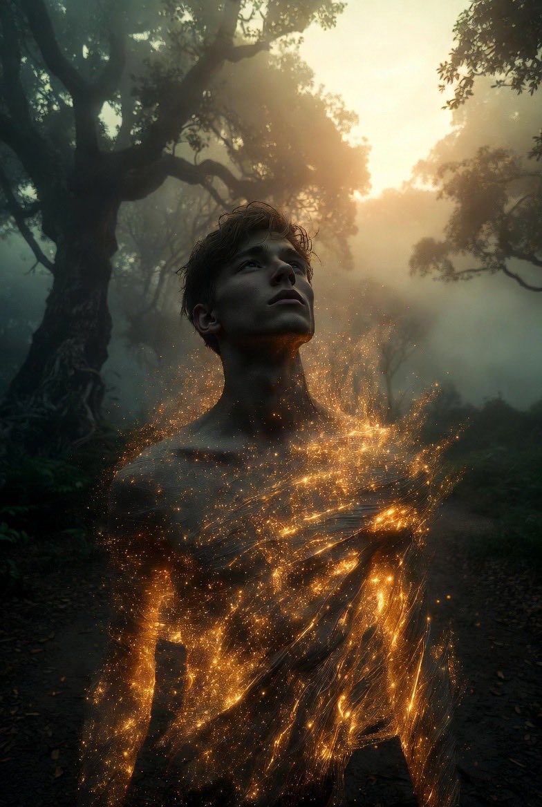 GalleryFusion's tweet photo. Hyperrealistisches Portrait eines Mannes, der sich in Licht auflöst.
Einfach atemberaubend.
#Hyperrealistic #Surreal #AIArt #Photoreal https://t.co/dTslb2ji6n