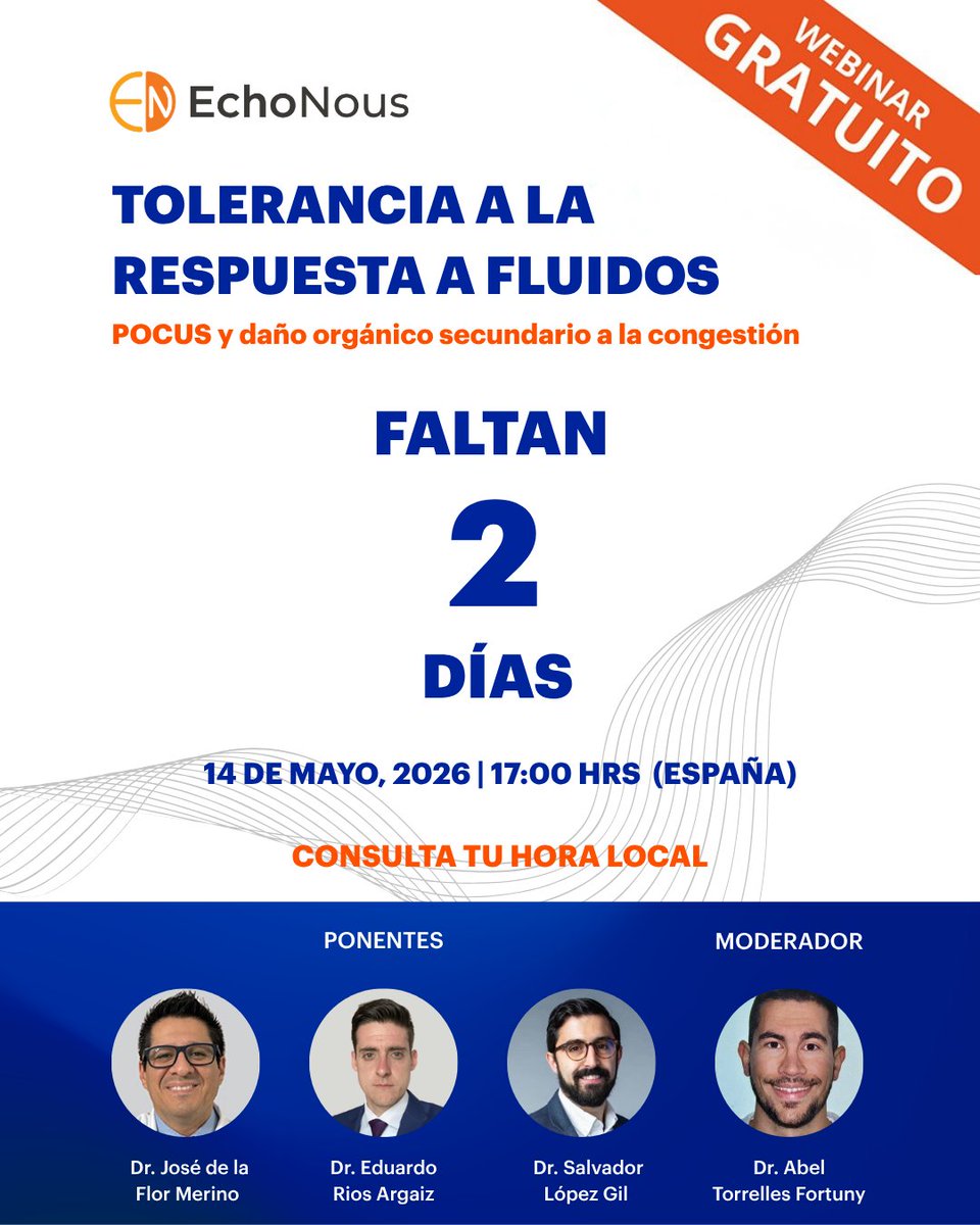 KosmosLatAm's tweet photo. Faltan 2 días para   nuestro próximo webinar
 Un espacio diseñado para compartir conocimiento, práctica clínica y el valor del POCUS en la toma de decisiones.
 Últimos lugares disponibles. ¡Regístrate ahora!
#Webinar #EducaciónMédica #KosmosByEchoNous https://t.co/6NzbRfN2bV