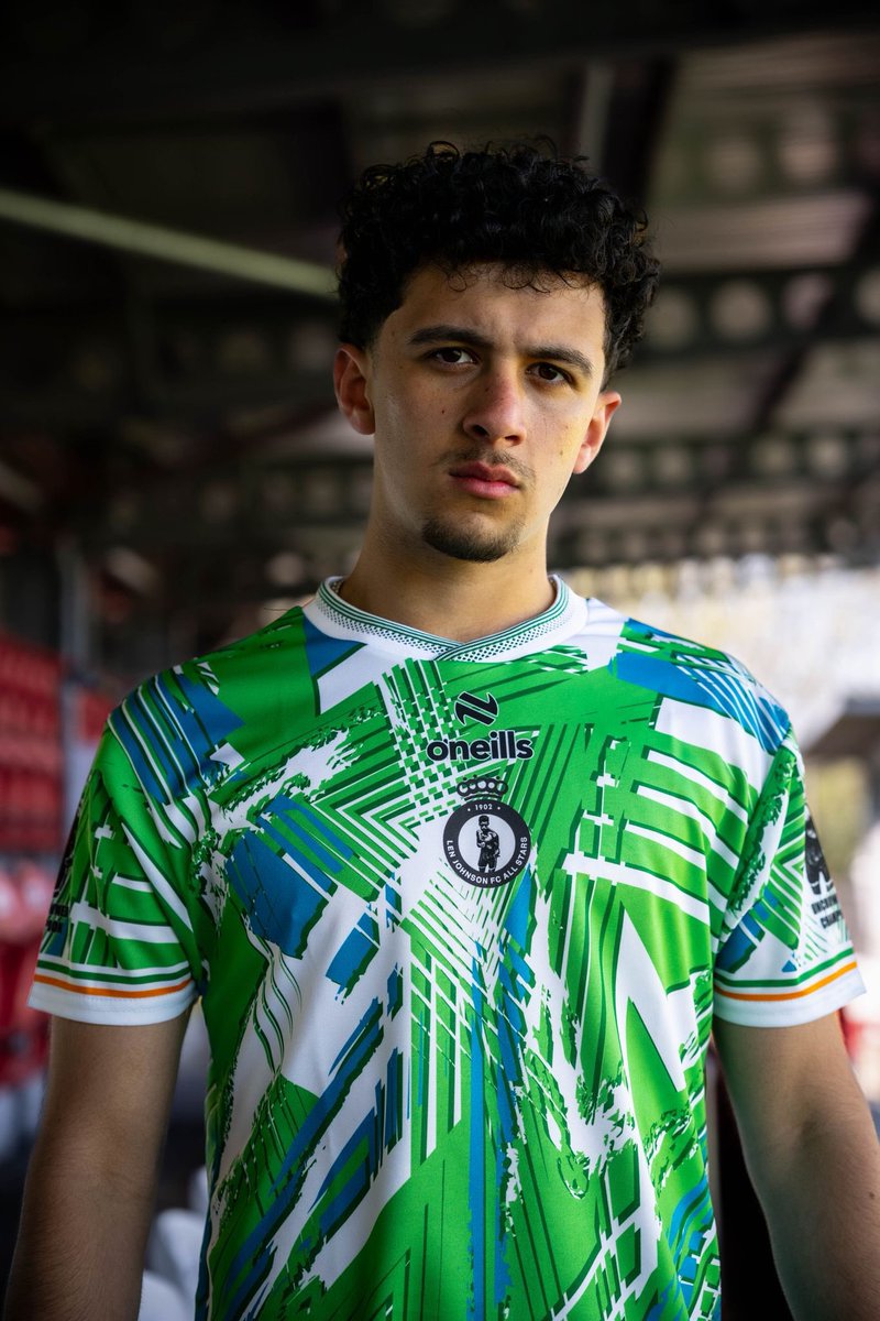 FCUnitedMcr's tweet photo. Len Johnson Celebs vs FC United Legends 🔥

We are delighted to launch the kit inspired by Len Johnson’s heritage with the colours of the Sierra Leone and Ireland flags🇸🇱 🇮🇪 

Kit by @ONeillsSportsUK 

🏟️ Broadhurst Park
🗓️ 12th July
⚽️ 3PM Kick Off 
🎫 https://t.co/9EgNo7insE https://t.co/iZh1mdzLMZ