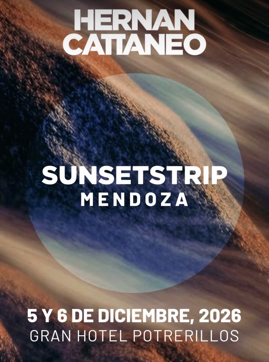 BurningNight_BA's tweet photo. Vuelve nuestro ritual favorito 😍

@djhernancatta vuelve a Mendoza para una nueva edición de Sunsetstrip los días 5 &amp; 6 de Diciembre. 
Dos jornadas al aire libre donde el sunset, las montañas y el progressive house se combinan en una de las experiencias más especiales del año. https://t.co/IMc3t9eL2p
