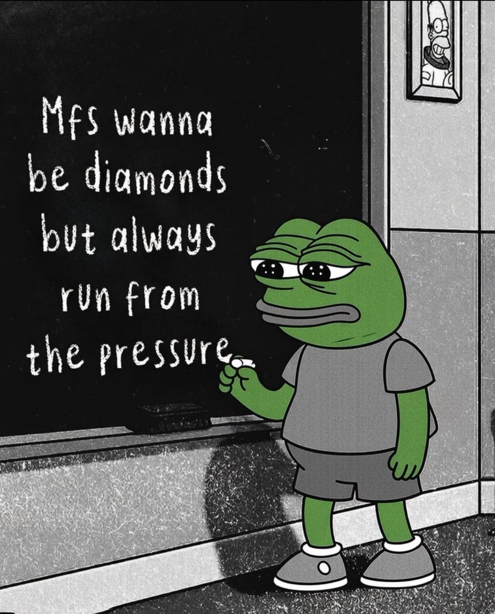 Justsimplyrob_'s tweet photo. Everyone wants to be a Diamond until it’s time to go through it. $PEPE https://t.co/oe5vDpYxCV
