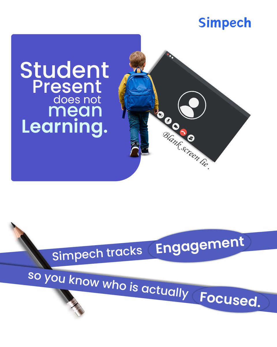 SimpechOfficial's tweet photo. A student can be present on screen and still disconnected from learning. Simpech tracks real-time engagement so educators know who is actually focused. 🎯  #Simpech #EdTech #StudentEngagement #OnlineLearning #AIinEducation #DigitalClassroom 

🌐https://t.co/Gidax85iUR https://t.co/Jjetopy3cR