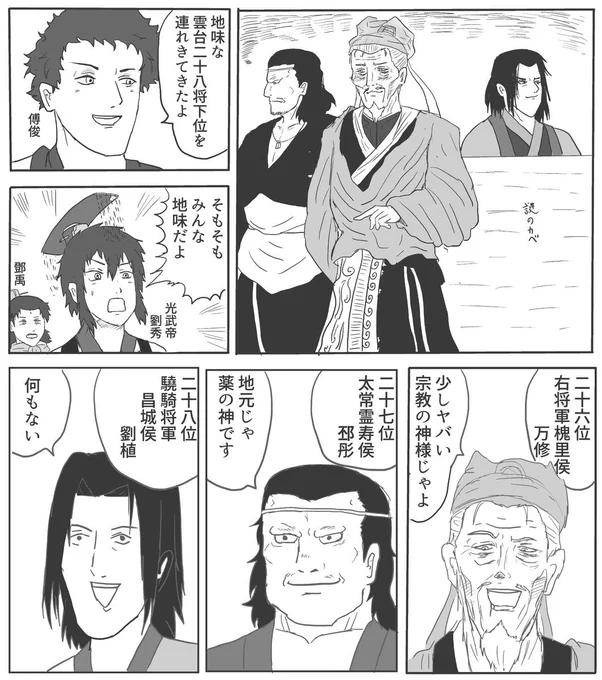 雲台二十八将になってるけど地味・なってないけど有名の対比だけど、雲台二十八将になれてるかなってないかで正直そこまで後漢の中興功臣の中で扱いに違いはないから… 