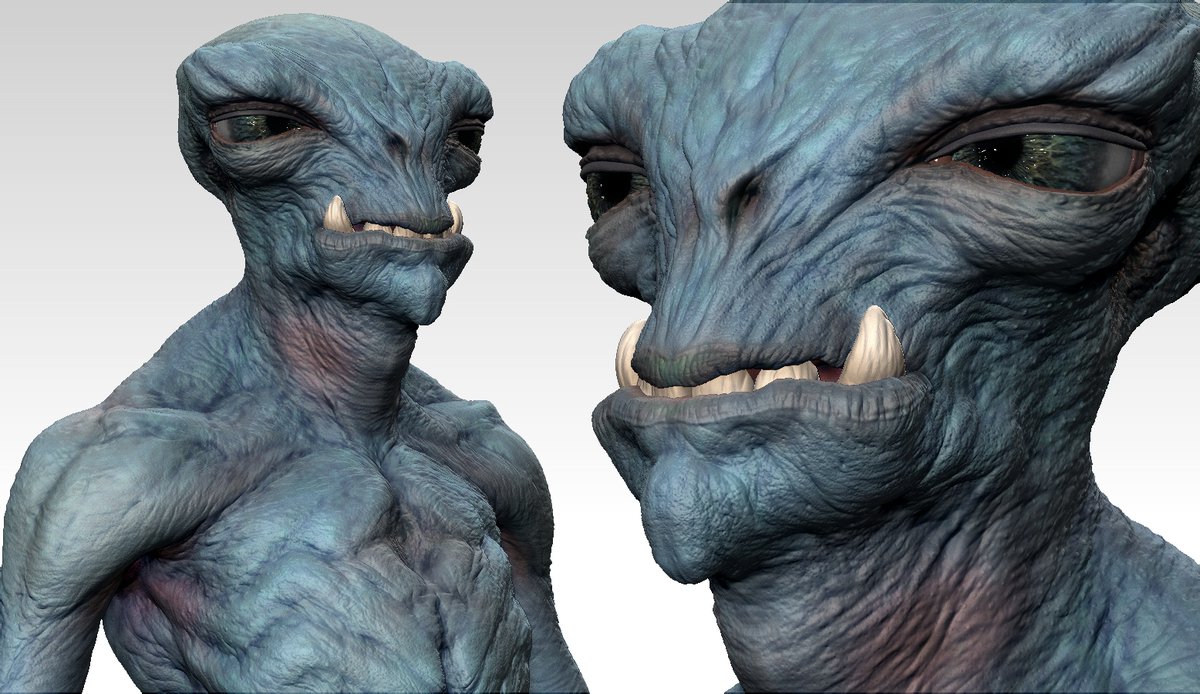 hellbrush's tweet photo. I'm almost done with the organic. Just a little more work to go, and then I can move on. I'm creating this character for my portfolio.

I’m currently open to job offers as a 3D artist or lead artist.
#3dartist #creatureartist #artlead #characterartist #opentowork https://t.co/IlIh0NOusD