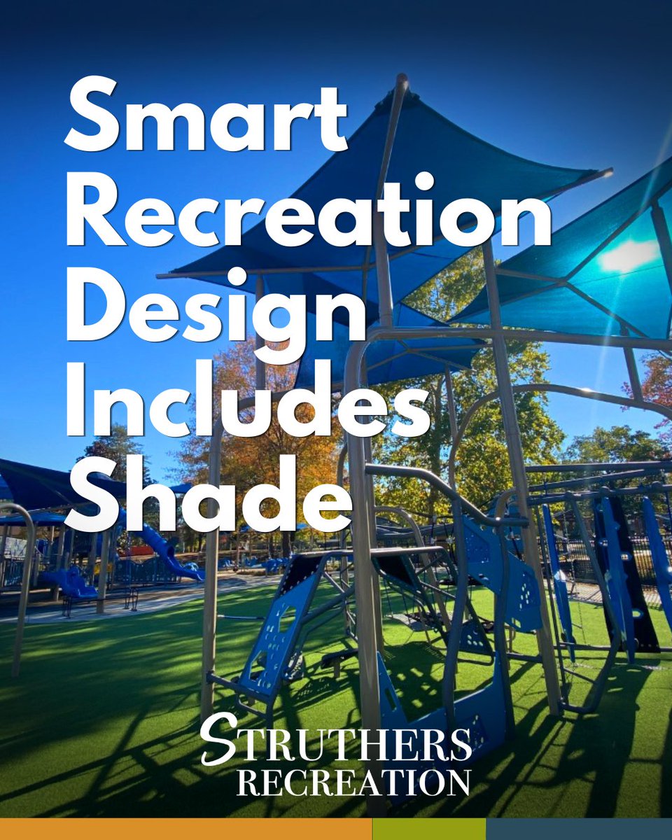 StruthersRec's tweet photo. Shade matters. ☀️

Shaded playgrounds &amp; recreation areas help:
✔️ Reduce heat
✔️ Block harmful UV rays
✔️ Keep equipment cooler
✔️ Encourage longer play
✔️ Improve comfort for families

Smart park design starts with comfort and safety.

https://t.co/Bjo7WQA6ji
#ShadeStructures https://t.co/P99SqJq2sw