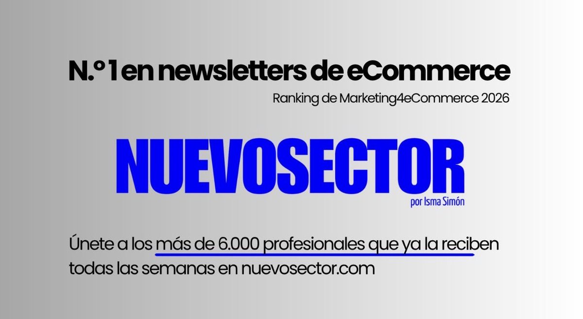 Ismasimon's tweet photo. Por segundo año consecutivo, @NuevoSector ha sido seleccionada por @Marketing4eCommerce como la newsletter de referencia en español sobre eCommerce y Retail.

Muy agradecido a todos los que la leéis cada semana, la compartís y dedicáis unos minutos a informaros con ella. https://t.co/vaInXp0FoB