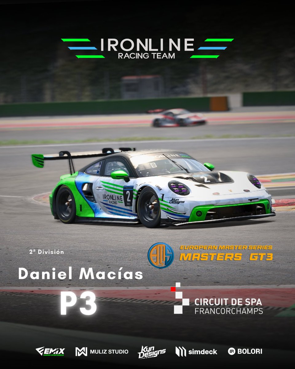 IRONLINE_RACING's tweet photo. Estos son los resultados de ayer en la @EMS_iRacing en Spa!

En 1ª a pesar del trabajo de los nuestros los ritmos asustan y han acabado abajo.

En 2ª metemos tres coches en el top10 y dos de ellos en el podio! Enhorabuena!

#Ironline #MastersGT3 #Simracing https://t.co/wHEI6ZKMur
