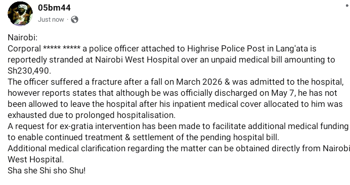 05BM44's tweet photo. A cry for help.
RT until Simba, SHA officials &amp; NPS intervenes. https://t.co/TgqTCoyrD0