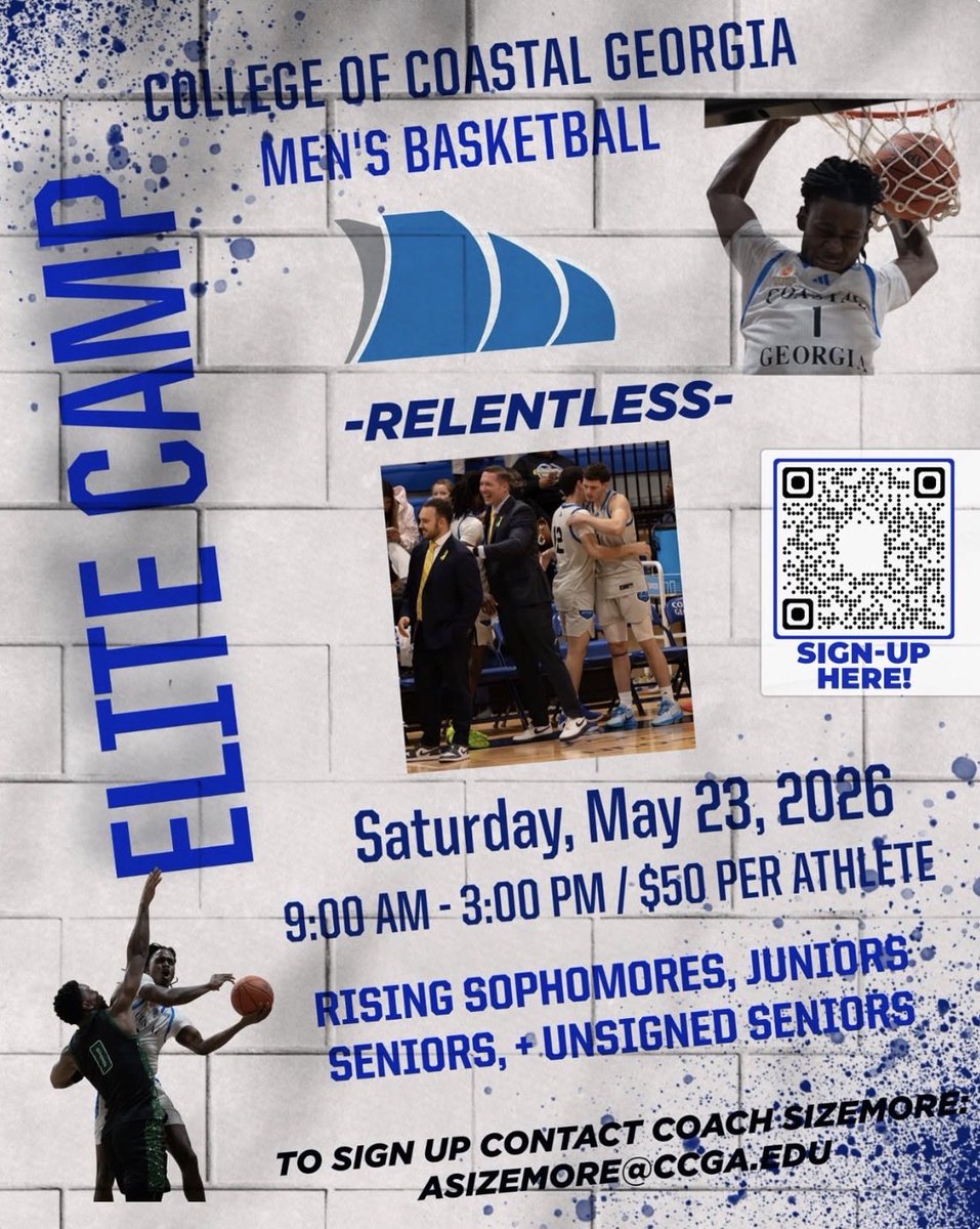 CoastalGAMBB's tweet photo. We still have spots for our elite camp this summer!!!
Donβt miss this opportunity to work with our players and coaches!
#HailTheSail https://t.co/fUPkNBnqZE