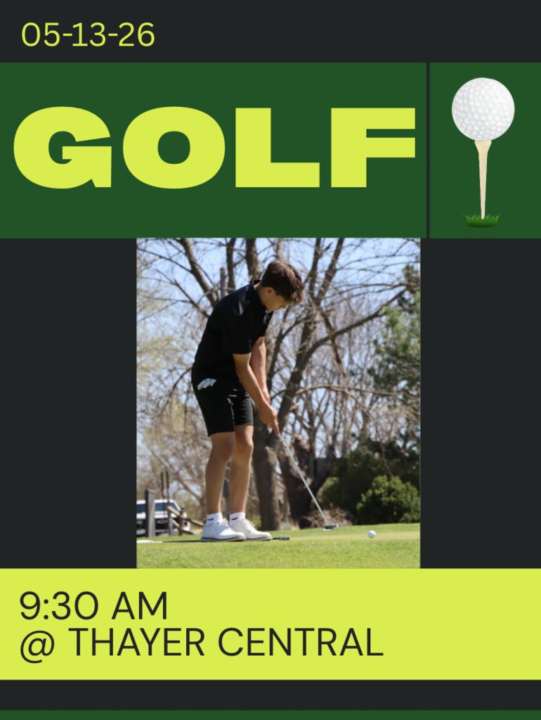 SchoolSutton's tweet photo. Boys Golf 
9:30 AM  05/13/26
@ Thayer Central https://t.co/WvavIJfsek