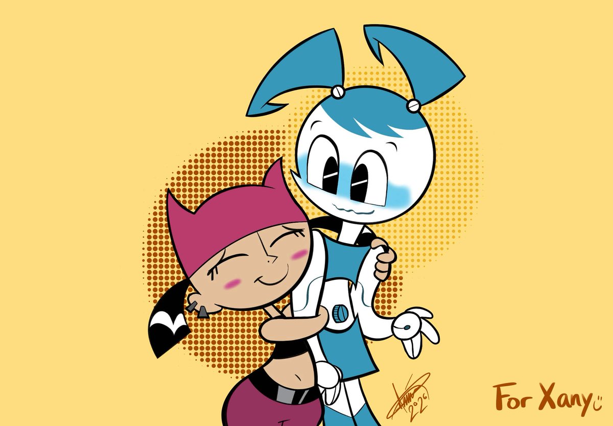 MonstarXany's tweet photo. Look at these two love birds! Tiff seems happy with her girlfriend don't you think? Jenny also seems quite struck with her kitty eh? 

This art was done by my friend @ medart04, find them on INSTAGRAM.

#mlaatr #mylifeasateenagerobot #tiffcrust #jennywakeman #xj9 #shipping https://t.co/BC25kKgn4u