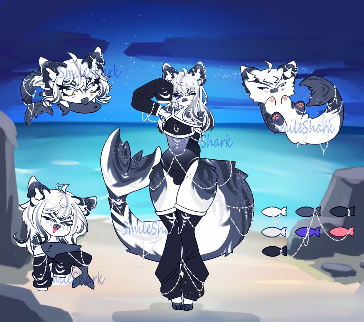 SharkSimle88622's tweet photo. [ADOPT]Femboy cat shark, prince of the Pearl Sea https://t.co/2KRxNMaybY