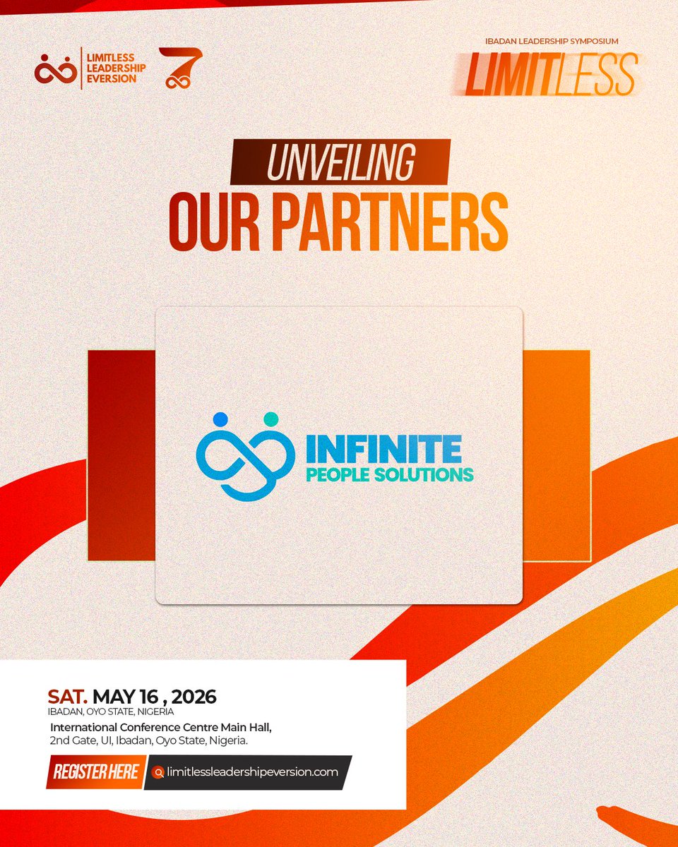 limitlesslead_'s tweet photo. Behind every movement with impact are partners who believe in the vision strongly enough to stand beside it.

As we count down to the Ibadan Leadership Symposium 2026, we are proud of the organizations and institutions partnering with us to make this moment possible.

Thank you! https://t.co/a8NdoJC2A0