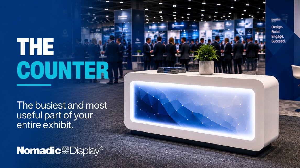 NomadicDisplay's tweet photo. Weeks planning layouts, graphics, and messaging, but the counter is chosen last.

That always surprises me.

It welcomes visitors, stores supplies, supports demos, &amp; keeps you organized.

Different shapes. Different jobs.

So, what makes a good counter?
https://t.co/Ta0M5L3jG9 https://t.co/S3Gh4pvK4M