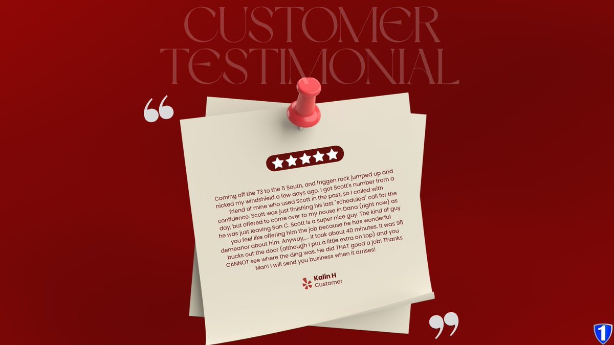 FirstChoiceWR's tweet photo. Great Dana Point Windshield Repair Review 

Coming off the 73 to the 5 South, and friggen rock jumped up and nicked my windshield a few days ago. I got Scott's number from...

#autoglassrepair
#windshieldrepair
#rockchiprepair 

https://t.co/93aT7W9f8R https://t.co/tw250msFIW