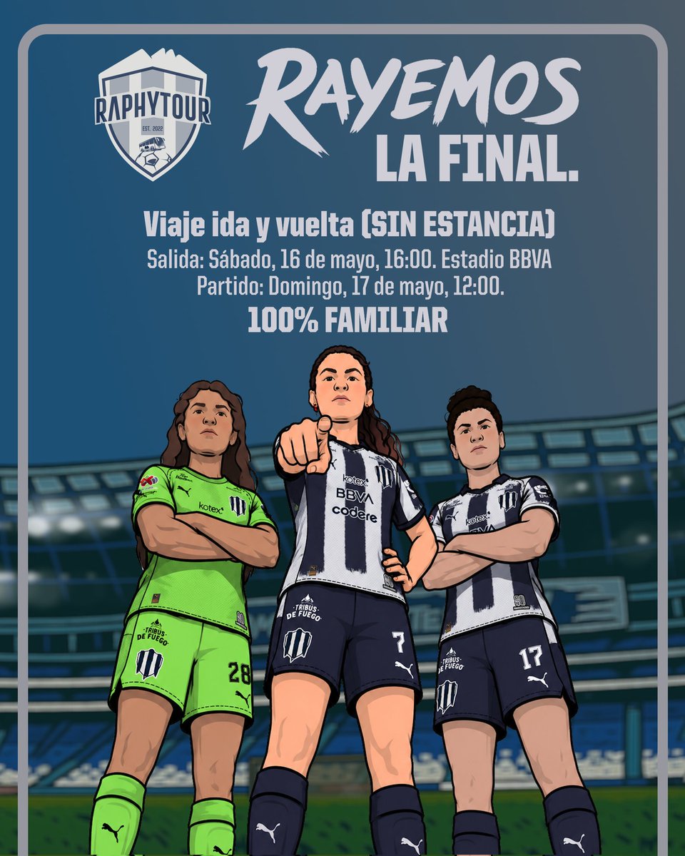 LeviALDACO's tweet photo. ¡Nos vamos a la Final! 🤠
Apoyemos a Rayadas de visita, en el juego más importante del torneo.

🗓️ 17 de mayo, 12pm
🏟️ Cd. de los Deportes

📌 Salida 
Sábado 16 de mayo, 4pm
Estadio BBVA

💲 Costo: $1,800 por persona 
🧑‍🧑‍🧒‍🧒 100 % ambiente familiar

🎫 Boleto: $150 https://t.co/sObuj0dFIC