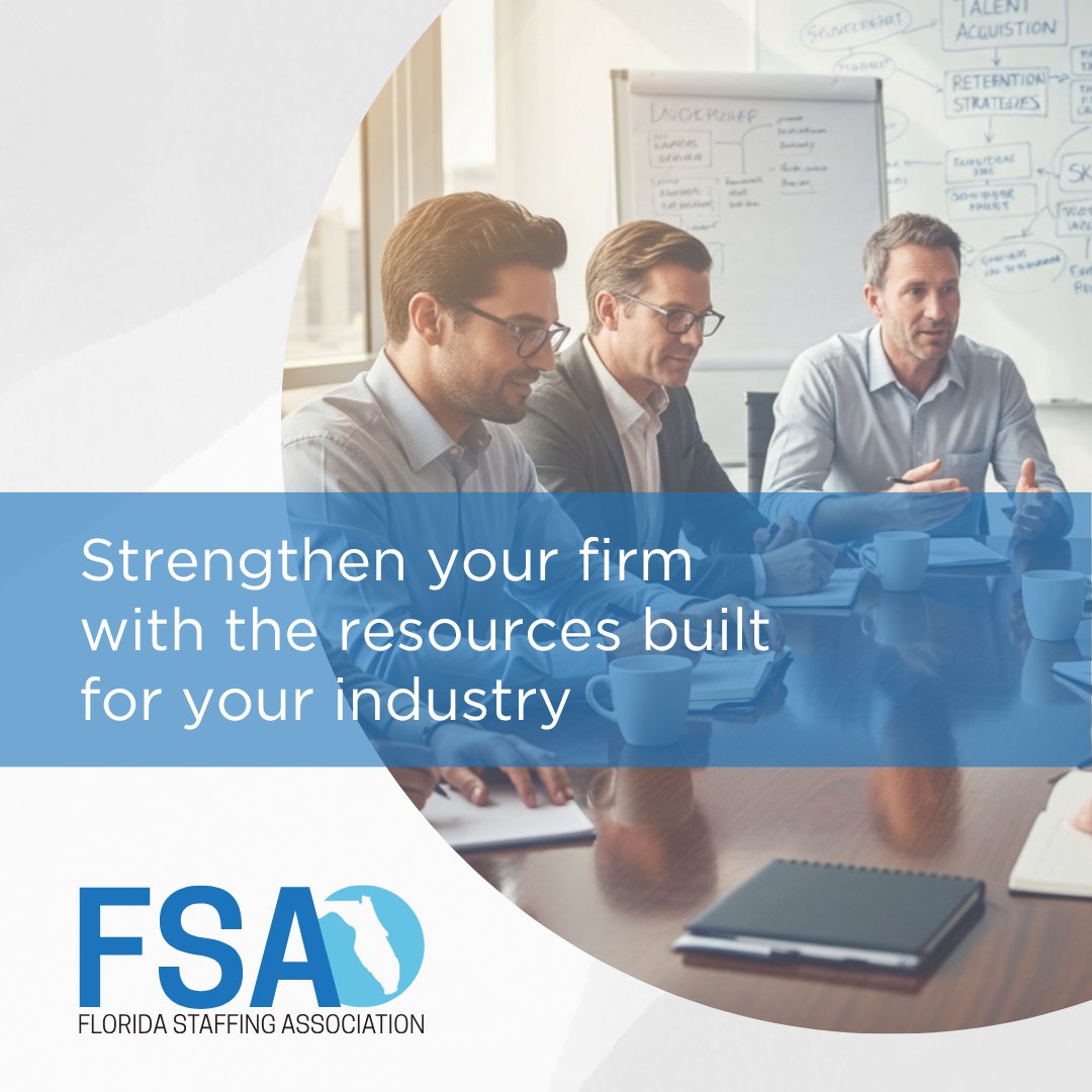 FLStaffing's tweet photo. Growth-minded staffing leaders rely on FSA for training, networking, and Florida labor market intelligence. Strengthen your firm with the resources built for your industry: https://t.co/YQ7IqCIcqr https://t.co/0bDzwToRP6