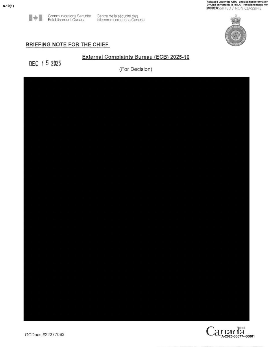 DeanBeeby's tweet photo. A helpful access-to-info response from Canada's premier eavesdropping agency, CSEC. #cdnfoi #cdnpoli #csec https://t.co/V9MuUZzPLN