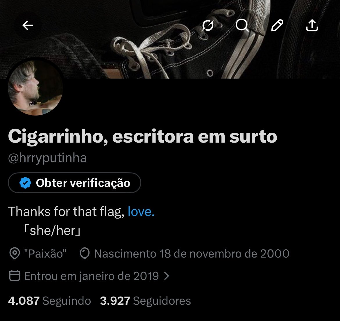 Cigarrinho, escritora em hiatus tweet media