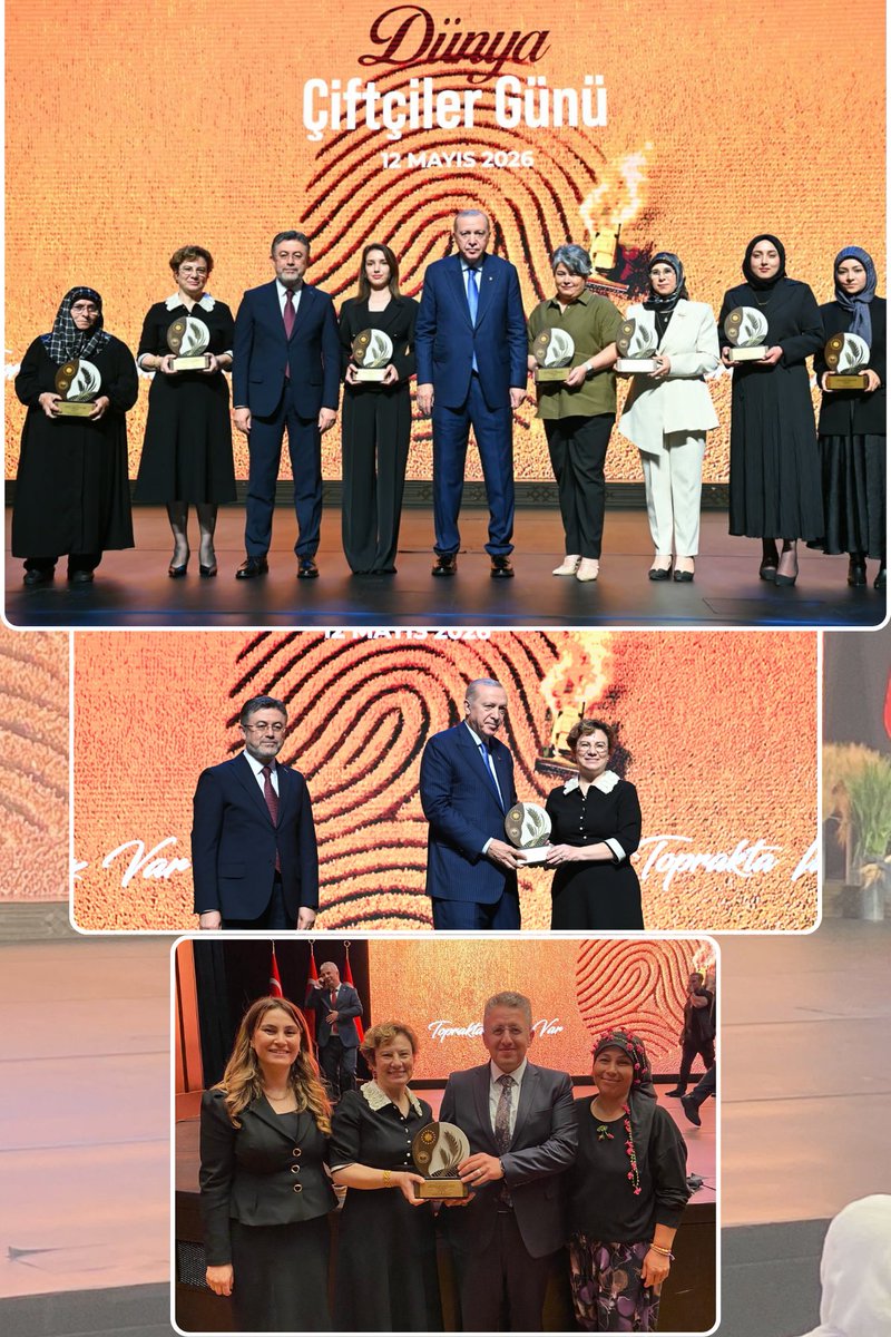 izmirtarim's tweet photo. Cumhurbaşkanımız Sayın Recep Tayyip Erdoğan’ın teşrifleri ve Tarım ve Orman Bakanımız Sayın İbrahim Yumaklı’nın katılımlarıyla Cumhurbaşkanlığı Külliyesi’nde gerçekleştirilen “Dünya Çiftçiler Günü Kutlama Töreni”nde, İzmirli üreticimiz Nermin Salı Kızılöz, başarı hikâyesiyle ülkemizin yedi bölgesini temsilen seçilen 7 kadın çiftçi arasında yer alarak plaketini Sayın Cumhurbaşkanımızın elinden aldı.

Üreten, emek veren ve tarımın geleceğine yön veren tüm kadın çiftçilerimizin Dünya Çiftçiler Günü kutlu olsun. 🌾🇹🇷

@RTErdogan @TCTarim @ibrahimyumakli @drsuleymanelban @KahramanAKDGN53 @SaliNermin