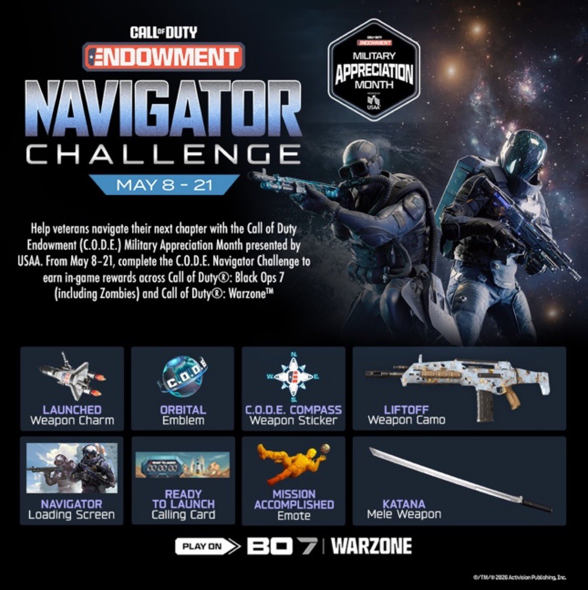 astroboihero's tweet photo. 🚨 GIVEAWAY TIME 🚨
Giving away 4 Navigator Tracer Packs
To enter:
 ✅ Follow me ✅ Retweet this post ✅ Tag a friend 

Winner will be picked in 48 hours 👀
Huge shoutout to @CallofDuty &amp; @CODE4Vets for always supporting the community ❤️
Good luck everyone 🍀 https://t.co/LNPVWiBrfN
